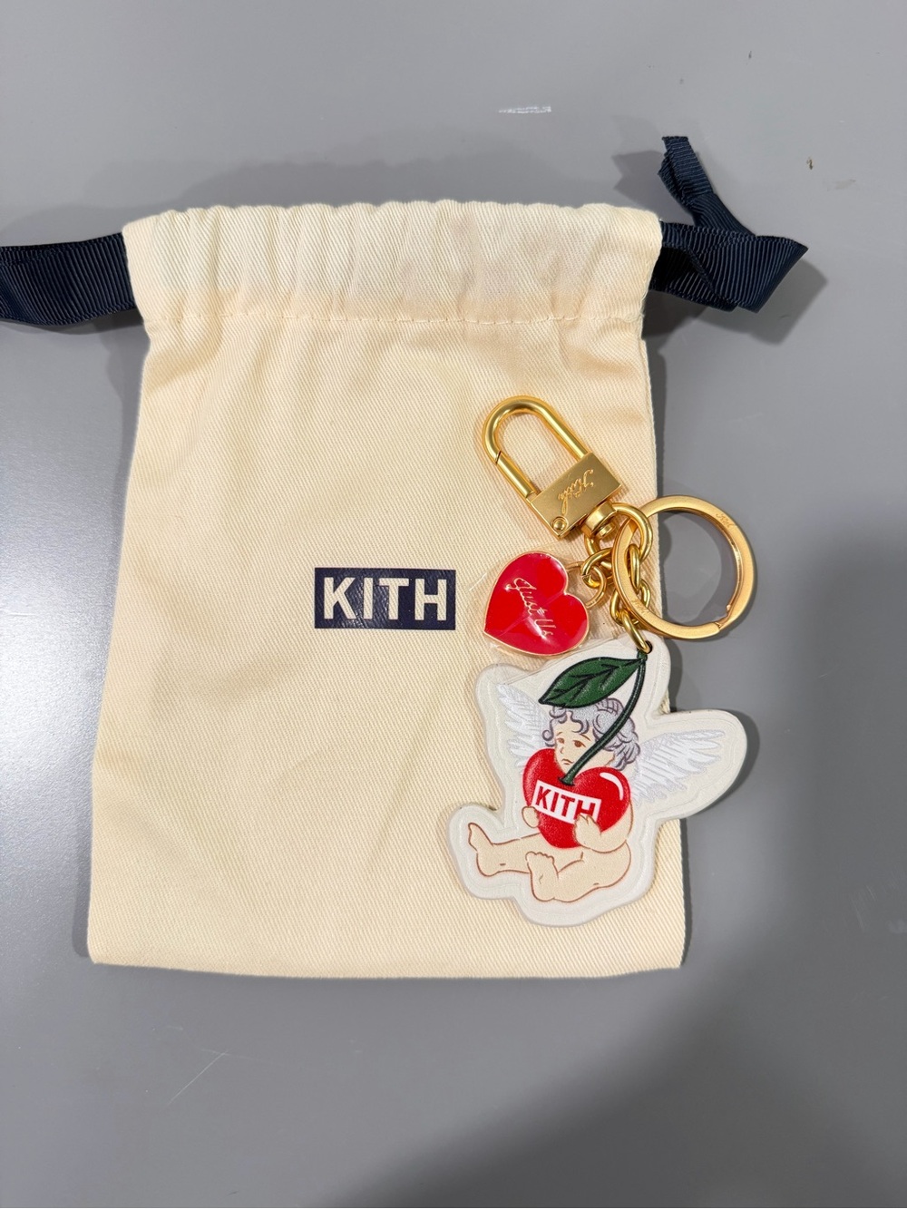Kith Cupid Printed Leather Key Charm